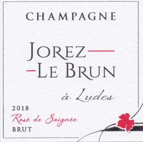 Carton de Champagne Jorez-Le Brun Brut Rosé de saignée millésime 2018 - 6 bouteilles